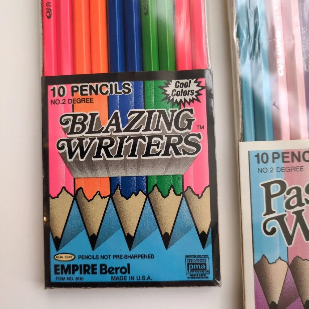 Vtg 80s Empire Berol Pencils Blazing Neon & Pastel 20ct No 2 USA SEALED NOS